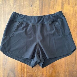 Lands End womens black board swim shorts bathing size 6 cover up active sport